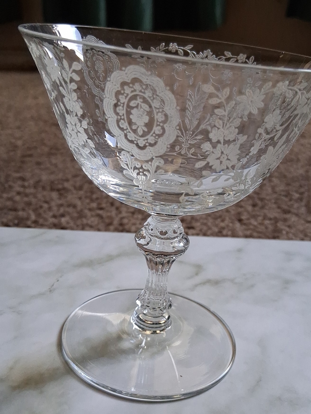 5 Piece Set-vintage Tiffin Fransisco "June Night" Sherbet Glasses